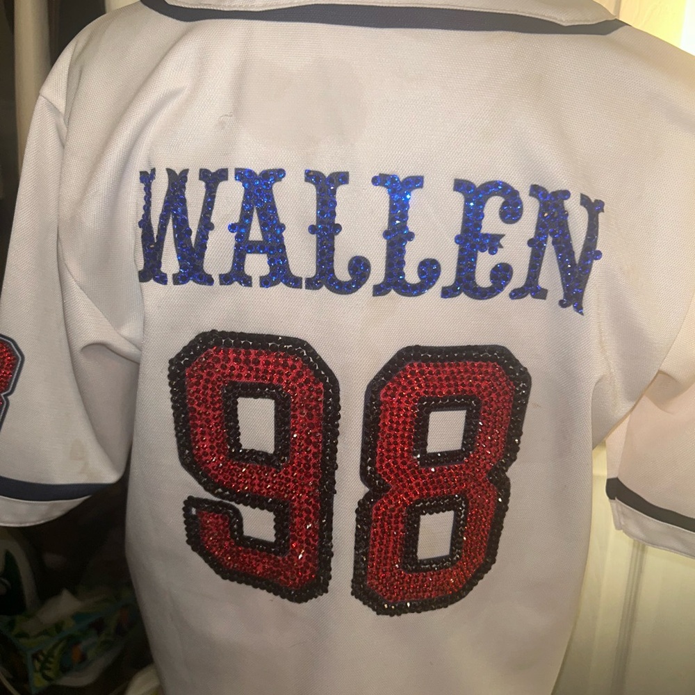 Morgan Wallen White Braves Jersey Wallen 98 - Picture 4 of 8
